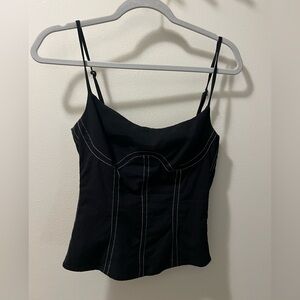 Reformation Black Strappy Top